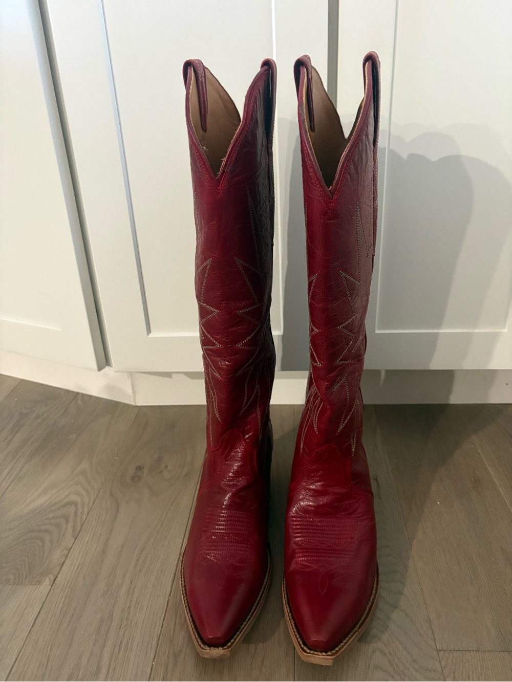 Tecovas Loretta Ruby Red Goat Embroidered Western Boots US 9 - Picture 2 of 7